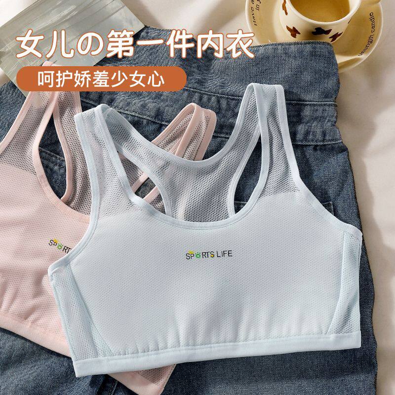 发育期内衣网纱无痕透气少女学生