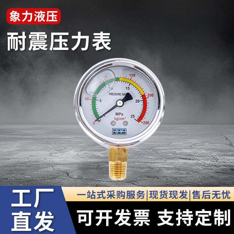 液压油压不锈钢耐震防震径向/轴向压力表YN60油压水压气压表