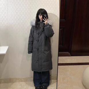 韩系超好看羽绒棉服女款2025冬季新款棉袄过膝中长版棉衣加厚外套