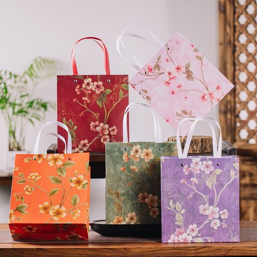 繁花礼品袋花色纸轻奢珠宝包装袋