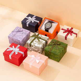 ins风小清新手表盒饰品包装 盒手链镯蝴蝶结礼品盒天地盖礼物盒子
