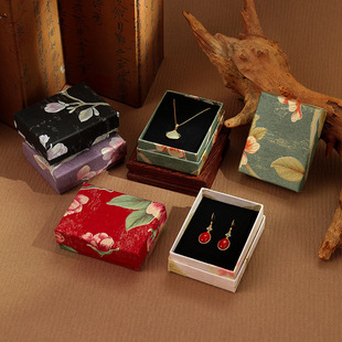 新款云锦首饰包装盒文玩手串天地盖包装盒仿缎高档珠宝首饰收纳盒