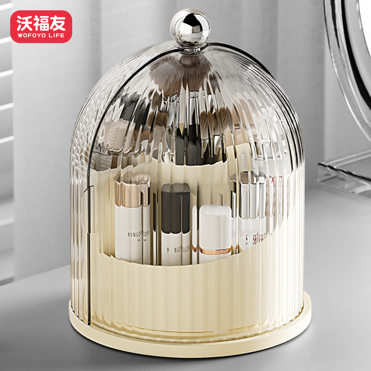 桌面旋转化妆刷收纳筒