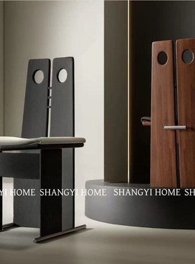 中古实木餐椅设计师款创意个性椅子咖啡厅异形接待椅家用餐椅书椅