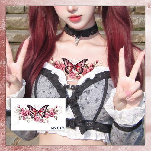 辣妹纹身贴防水女性感胸口大腿蝴蝶高级感腰腹部私密遮盖疤痕持久