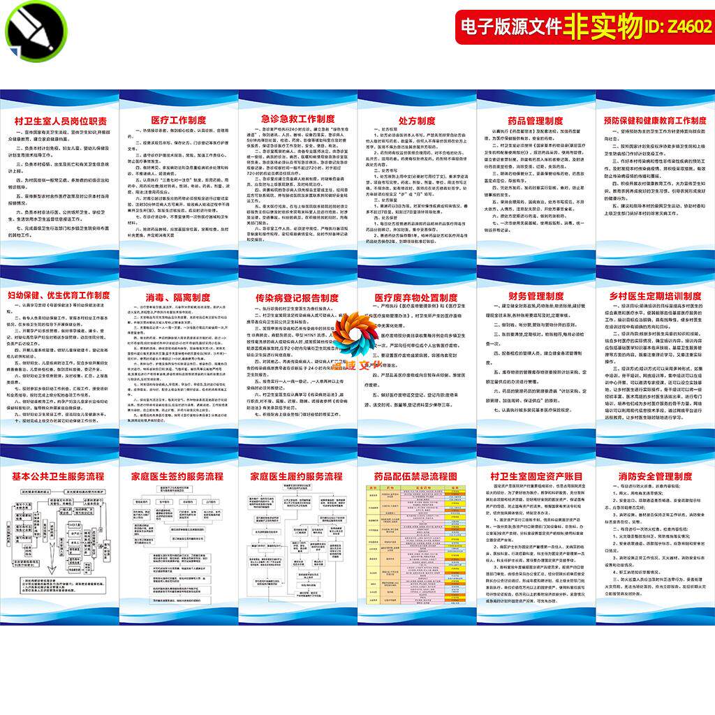 卫生院制度急诊急救制度家庭医生医疗工作制度展板挂图看板素材
