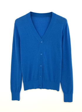 81hours精纺超细针织开衫圆领羊绒混纺开衫长袖纯色