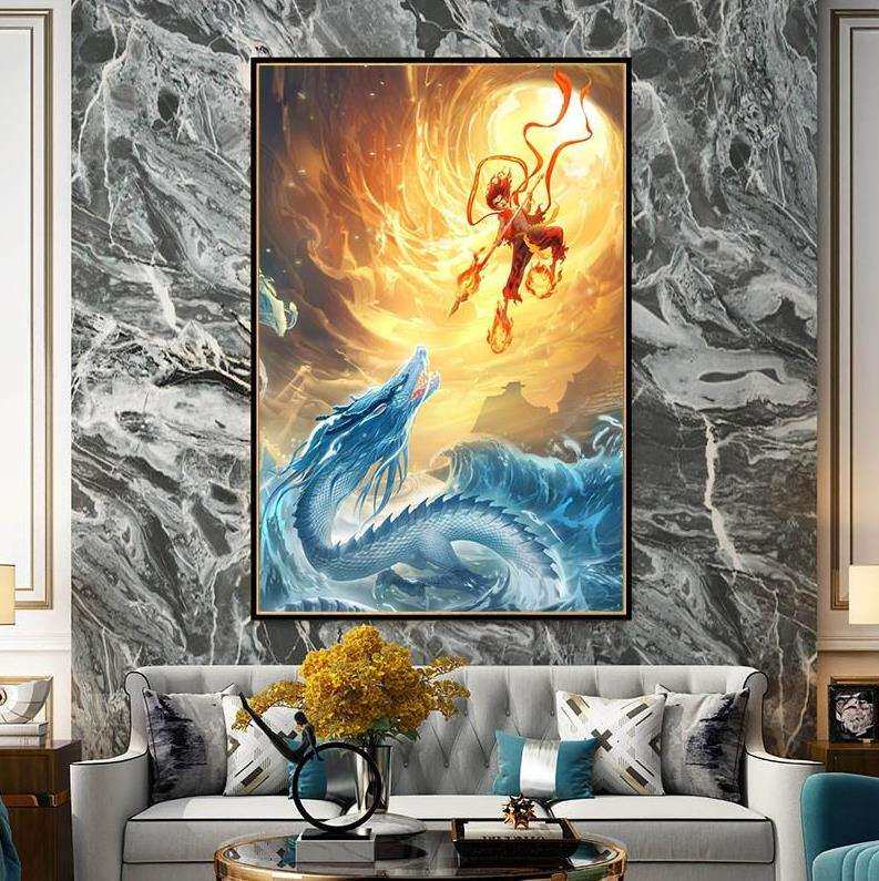 哪咤油画敖丙哪咤魔童降世数字油画diy手工填色装饰哪咤数字油画在类目 家居饰品, 装饰画, DIY/数字油画中 - 来自Buy2taobao.com提供专业的淘宝代购服务