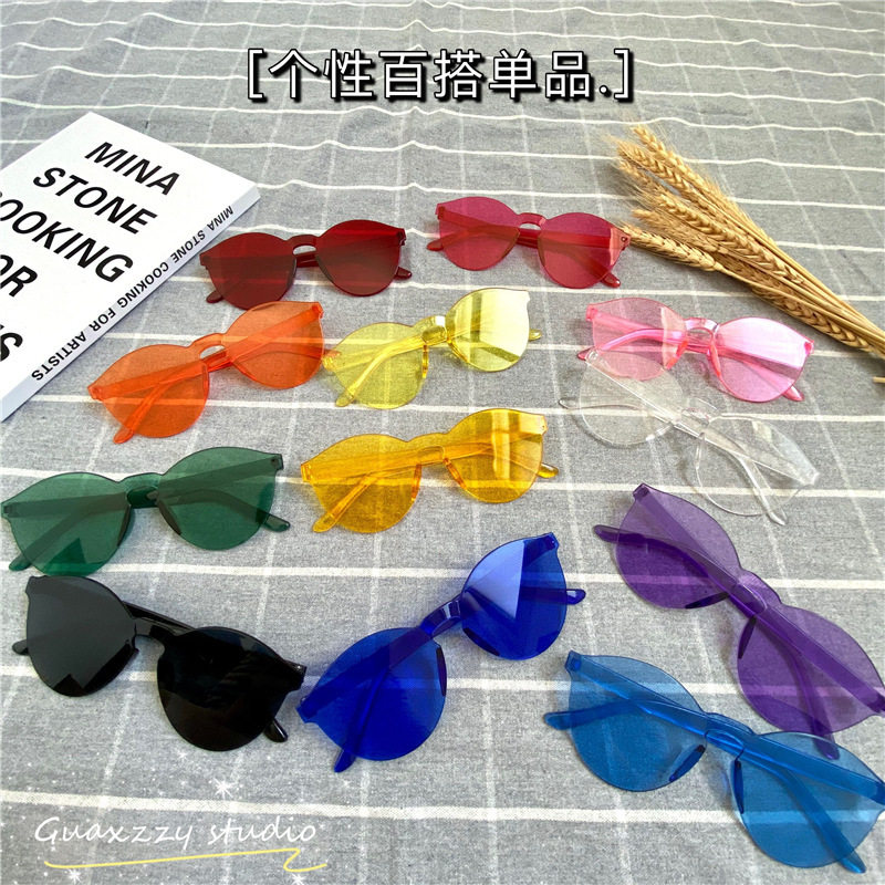 彩色生日派对拍照闺蜜姐妹太阳眼镜糖果色亲子儿童凹造型墨镜