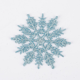 圣诞节装饰雪花片圣诞树装饰品场地节目挂件拉丝雪景配件雪花