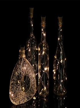 led太阳能瓶塞铜线灯串1米10灯酒瓶塞灯串