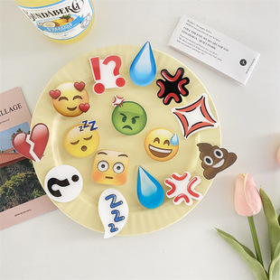 emoji水滴发夹表情包手工发卡亚克力流汗夹子汗滴发卡侧边夹