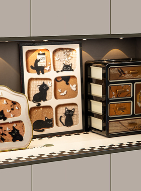 入户玄关钥匙收纳摆件小众装饰画