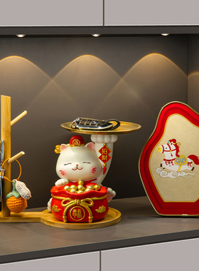 中式招财猫玄关客厅摆件