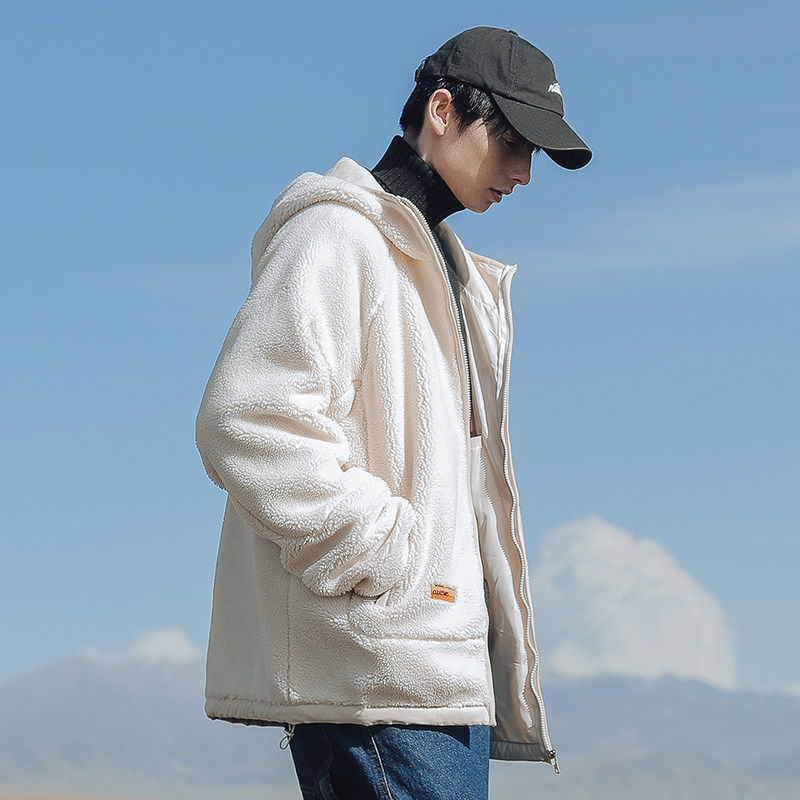旅拍摇粒绒棉服男2021冬季新款柔感连帽棉衣外套H5021,男装棉衣,电商A362