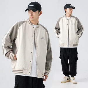 日系2021秋冬新款撞色设计潮流百搭休闲棒球服外套H3613图片