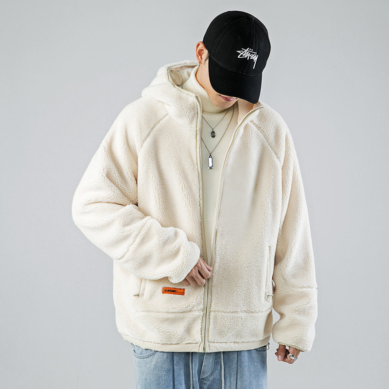 日系2021冬季新款情侣潮流摇粒绒百搭连帽棉服外套H5021,男装棉衣,电商A362