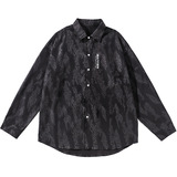 中性2021新品潮牌衬衫外套全身满印夜光印花衬衣女H1557，女装衬衫，电商A362