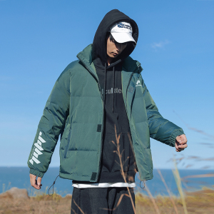 旅拍外景休闲2020炫彩渐变棉衣男宽松反光羽绒棉服G5001图片