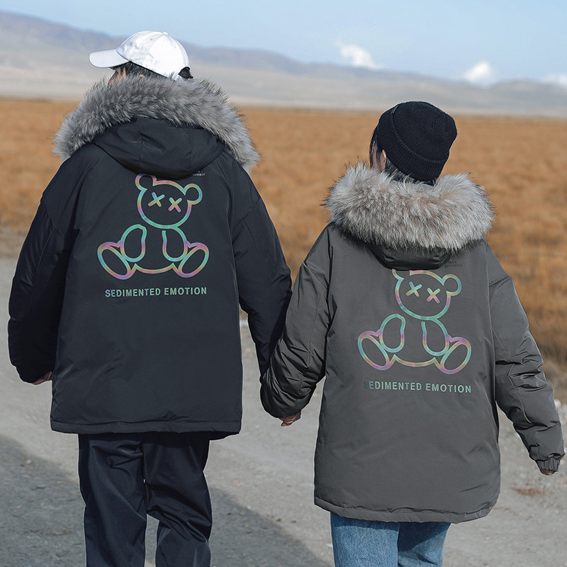 外景旅拍2021冬季新款小熊棉服男毛领棉衣外套G5011图片