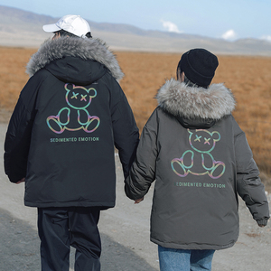 外景旅拍2021冬季新款小熊棉服男毛领棉衣外套G5011图片