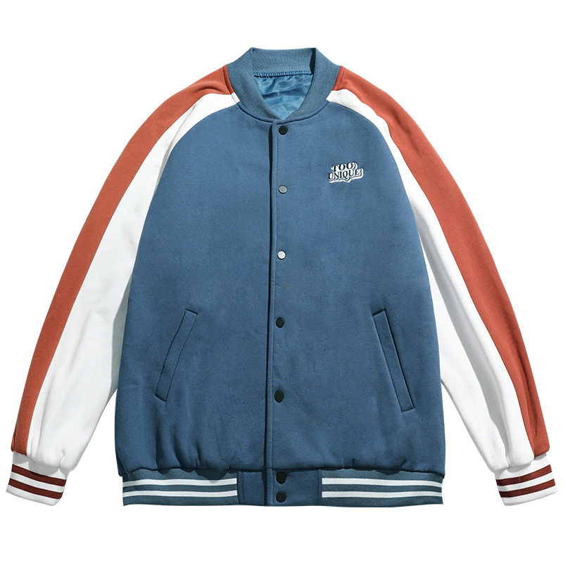 日系平铺2021秋冬新品潮牌撞色拼接棒球服外套H3605,男装夹克,电商A362