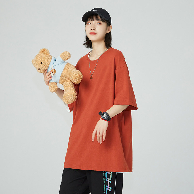 中性2021新款多色纯棉t恤女宽松情侣装打底衫短袖F223,女装T恤,电商A362