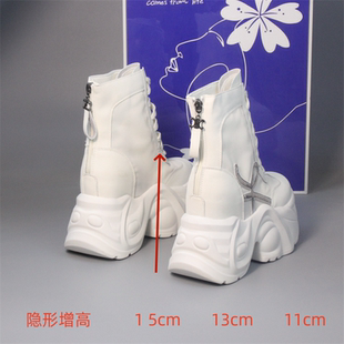 马丁靴小个子隐形增高15cm网面透气女鞋靴子女鞋13cm小白鞋老爹鞋