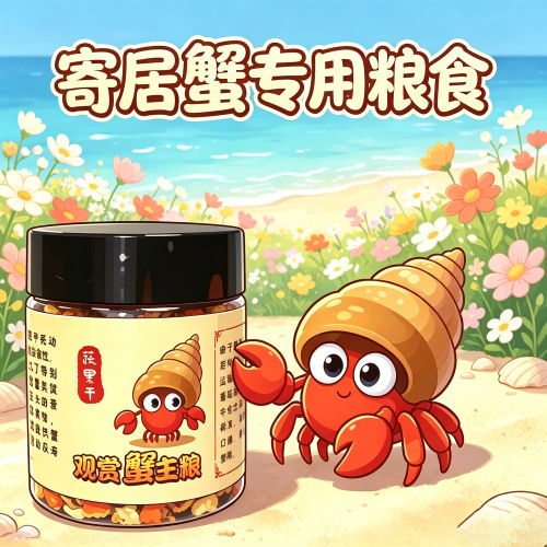 寄居蟹专用粮食沙蟹吃的食物宠物粮饲料零食肉干中华沙蟹蟹粮鱼干
