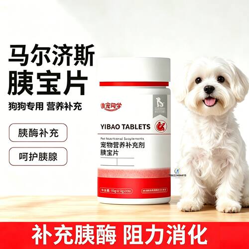 马尔济斯专用狗狗胰宝片宠物胰腺保健品消化酶狗补胰酶补充剂犬用