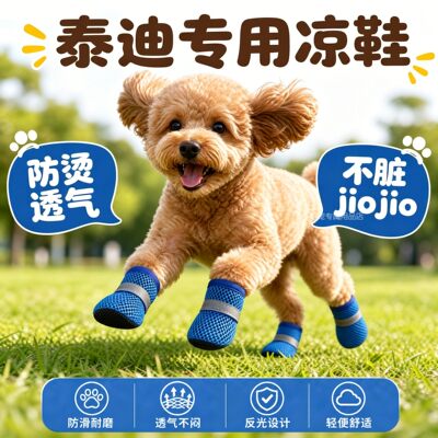 泰迪专用狗狗凉鞋小狗鞋子夏天透气宠物小型犬狗夏季软底甩不掉鞋