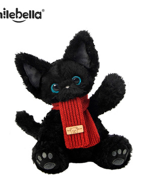 英国SmileBella黑色德文猫咪布偶生日礼物公仔安抚娃娃毛绒玩偶