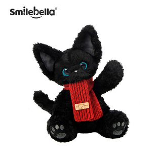 英国SmileBella黑色德文猫咪布偶生日礼物公仔安抚娃娃毛绒玩偶