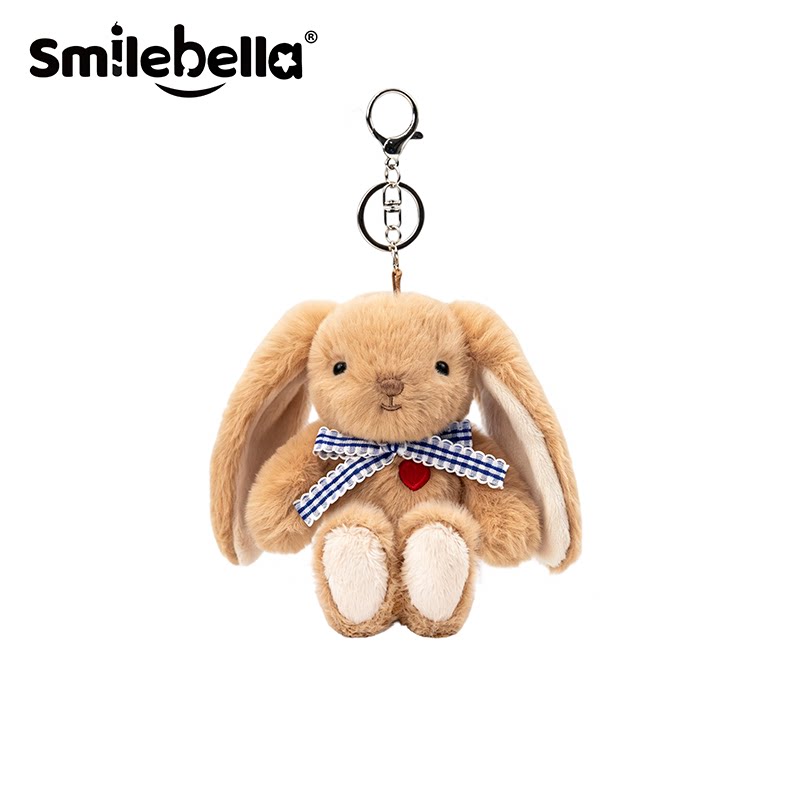 Smilebella可爱毛绒兔子钥匙扣背包书包挂件毛茸茸玩偶生日礼物