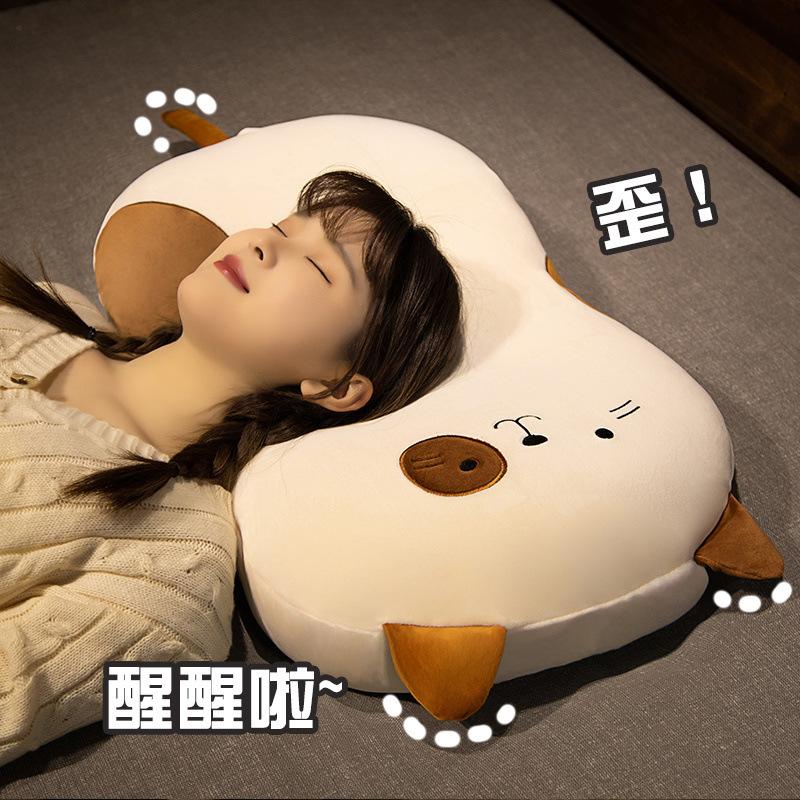 猫肚枕头套可爱猫肚记忆枕套55X35少儿款40X70成人款柔软方便拆洗