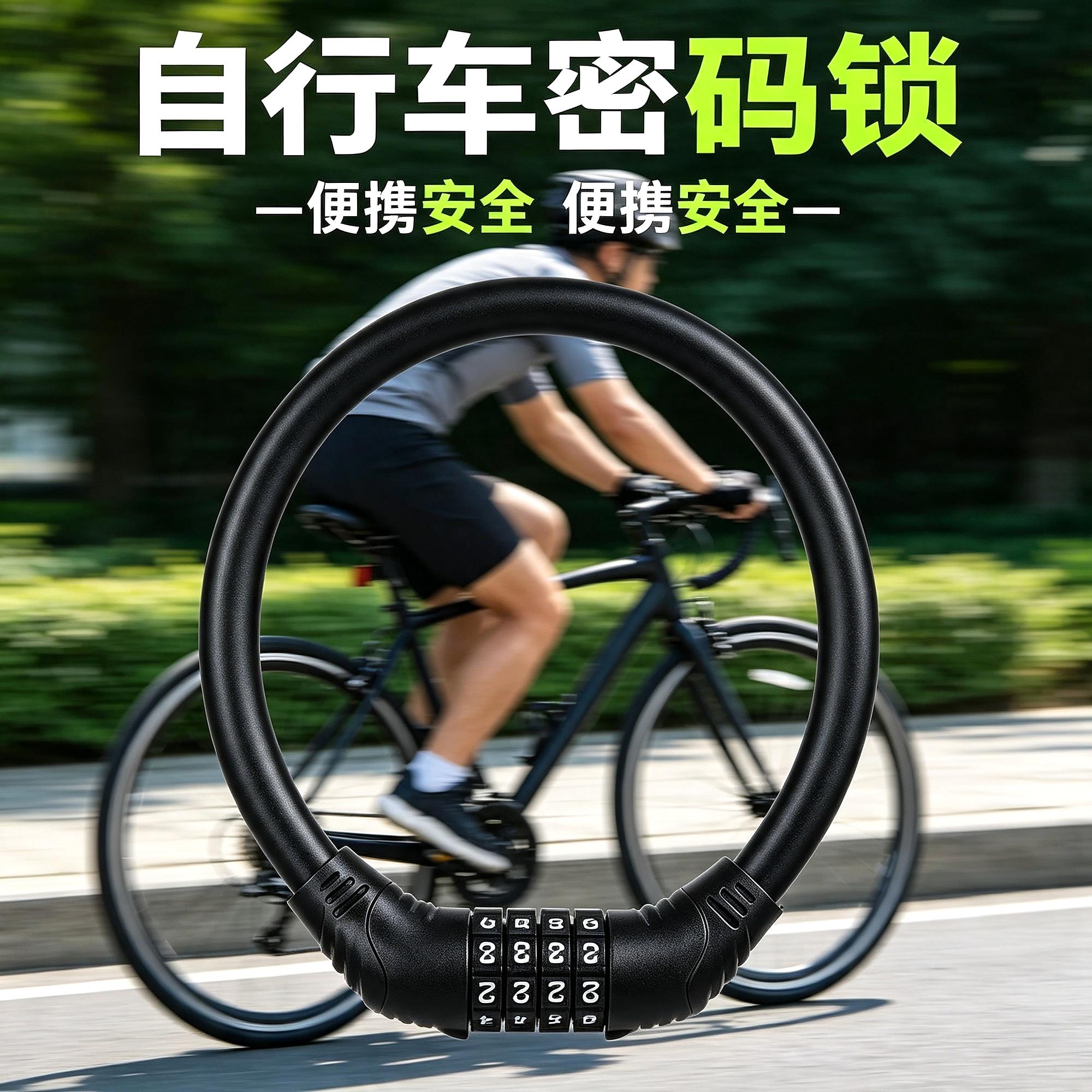 钥匙自行车防盗锁电动车密码锁