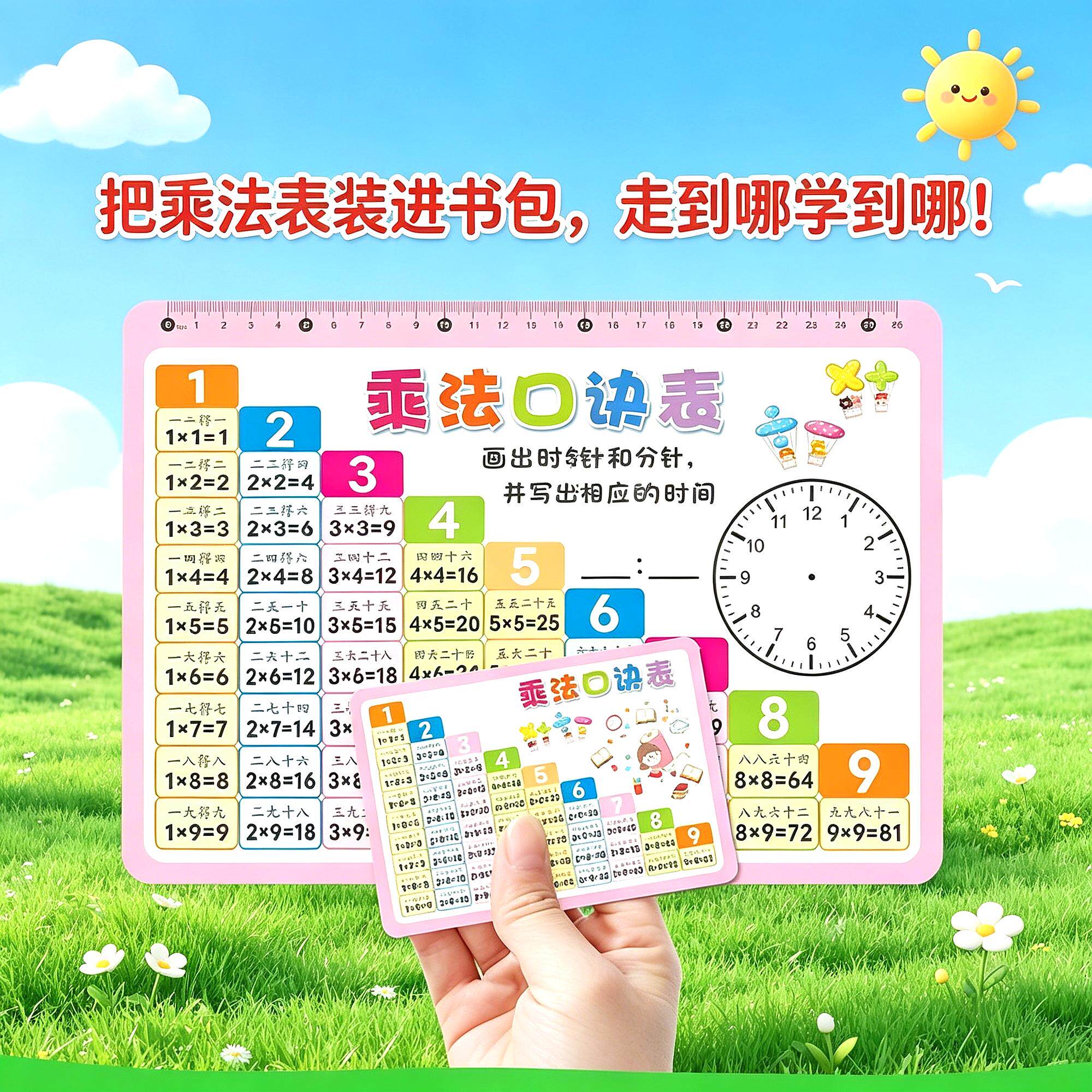 思维九九乘法口诀表二年级背诵