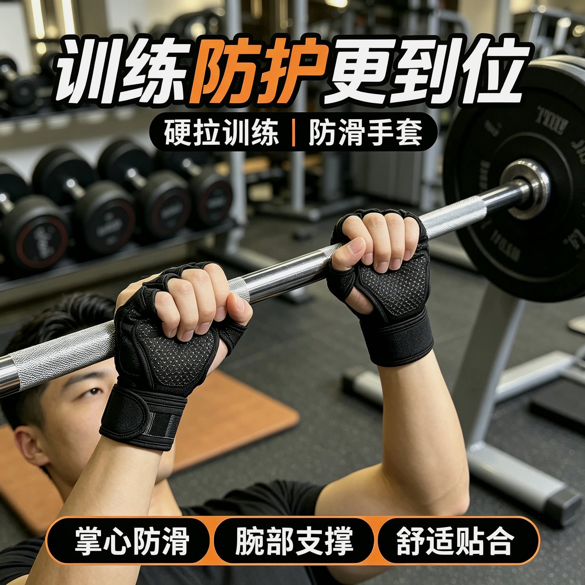 耐磨女士护腕四指护掌健身手套