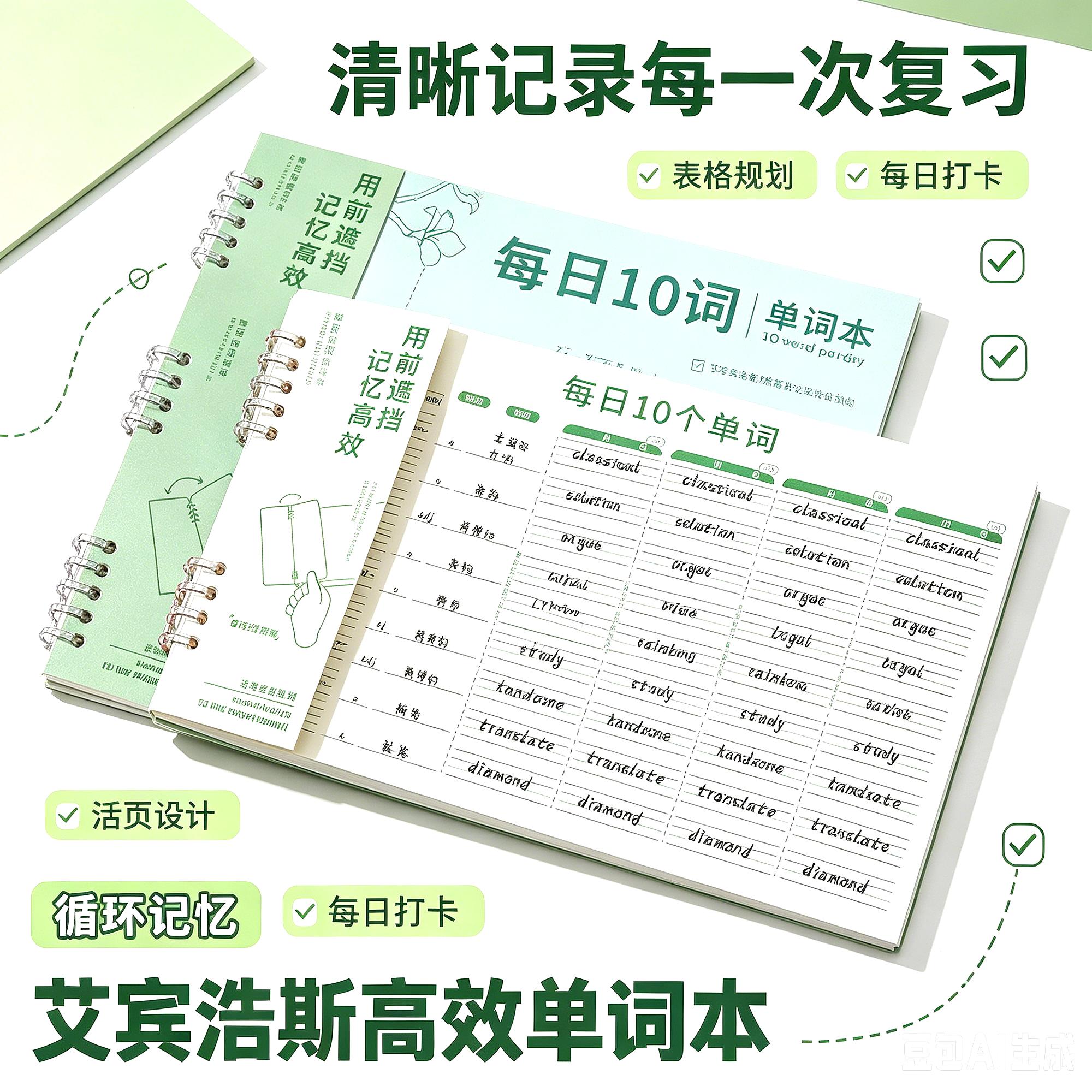英语单词记背神器默写本艾宾浩