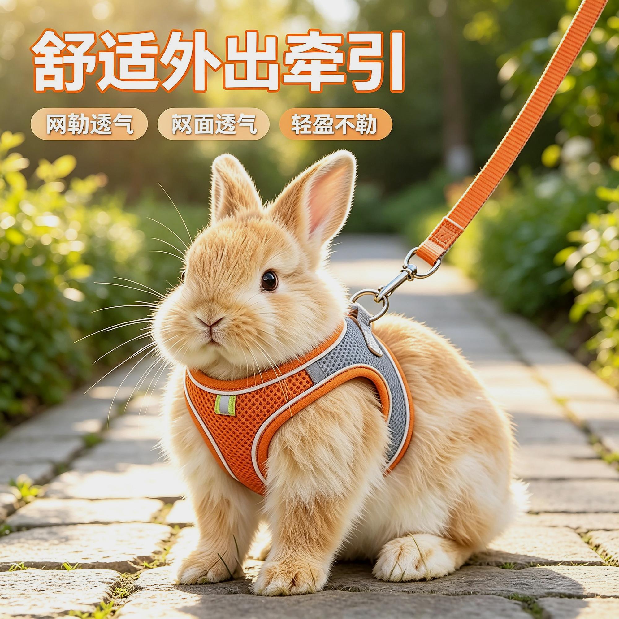 外出神器兔子牵引绳遛兔绳防挣脱