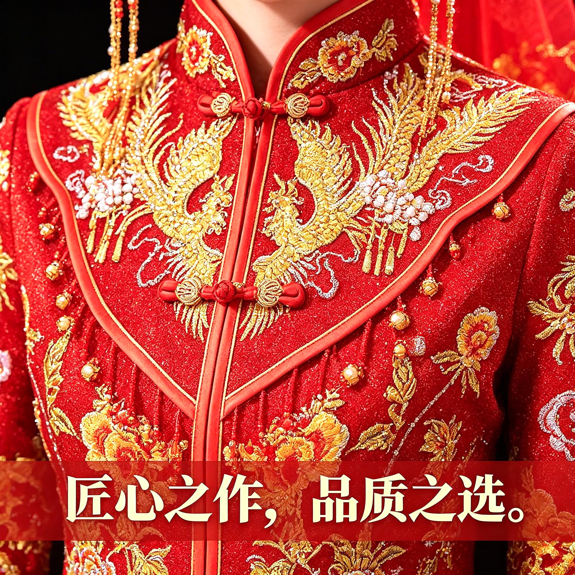 结婚红盖头新娘喜帕秀禾中式盖