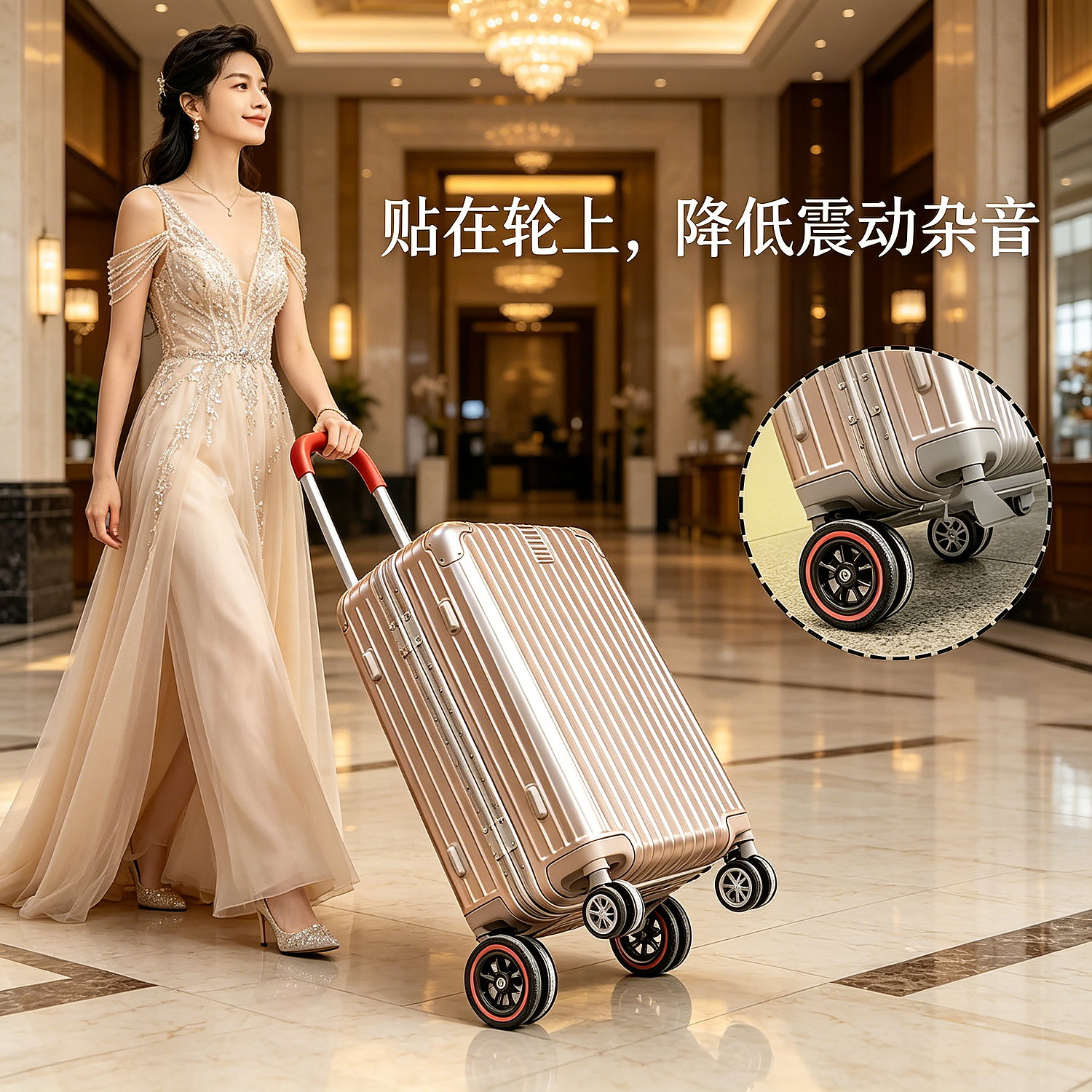 直条防异响防水条行李箱轮子保护