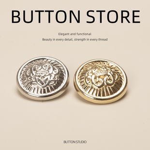 百搭外套纽扣扣子成人漂亮的粗毛呢棕色貂皮大衣蓝色手动古金色女