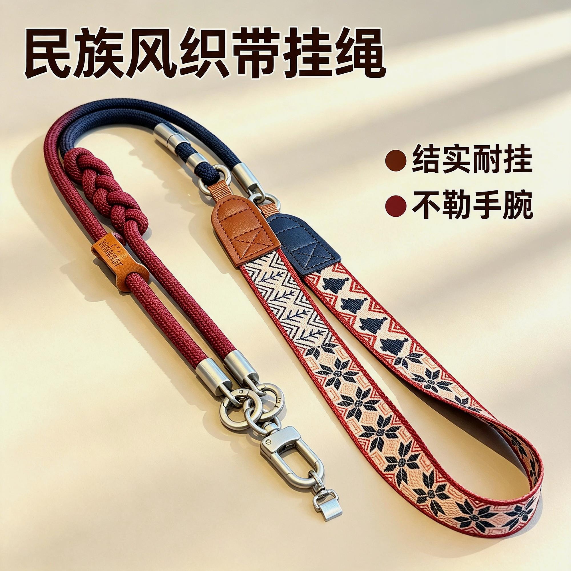长款链条紫色带子手机挂绳高级