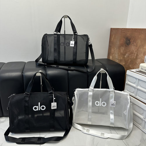 ALOYG透明网纱旅行包女大