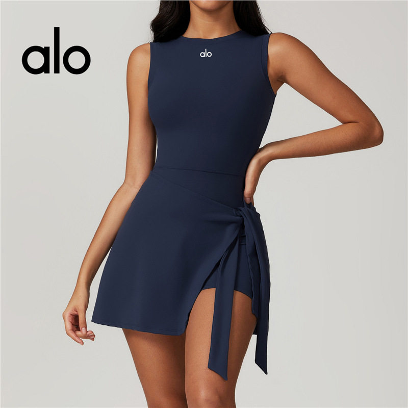 ALOYOAGalyoga一体式连体瑜伽服专业运动健身服网球裙连衣裙女普