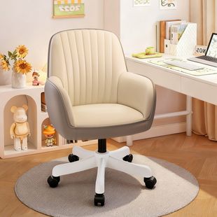 极简布艺电脑椅家用办公椅人体工程学可旋转卧室书房椅子