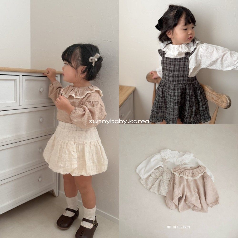 MIMIMARKET韩国童装代购26春女婴童棉洋气花边翻领宽松娃娃衫T恤,童装/婴儿装/亲子装,T恤,淘宝优惠券,粉丝福利购,淘宝优惠卷