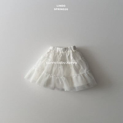 LINDO韩国进口童装代购26春女小童宝仙美刺绣花朵网纱公主半身裙