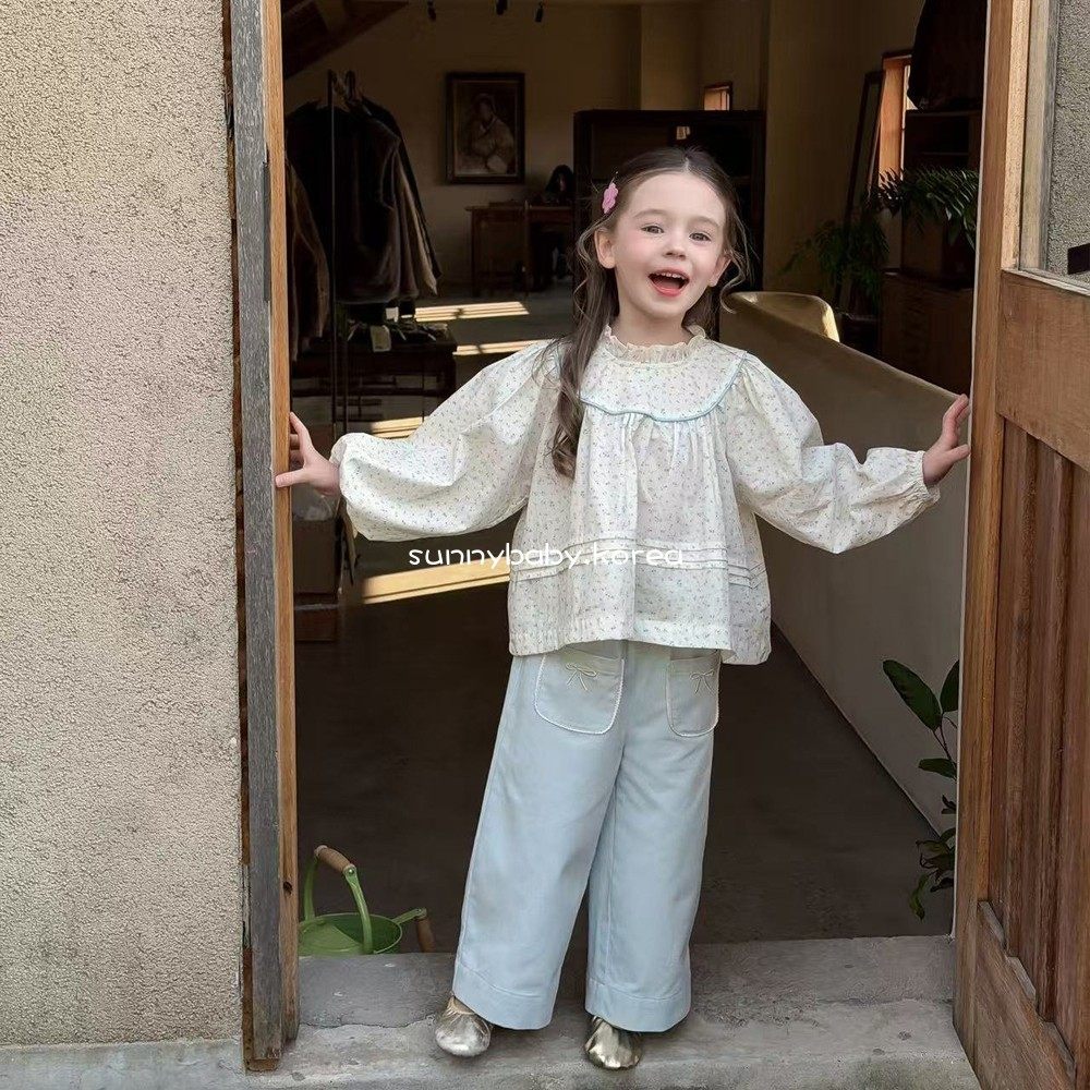 AIAI韩国进口童装代购26春女童甜美碎花捏褶花边圆领娃娃衫T恤衫,童装/婴儿装/亲子装,T恤,淘宝优惠券,粉丝福利购,淘宝优惠卷